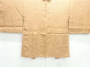 斜め格子に花模様羽織